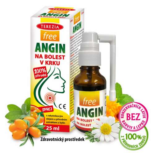 TEREZIA FreeAngin spray na bolest v krku, 25 ml